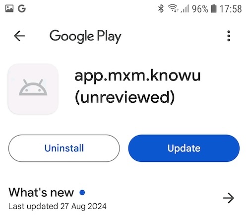 Updating KnowU Android app when new updates come